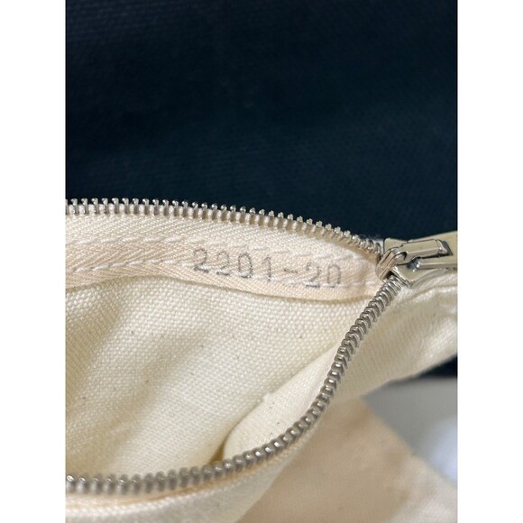 HERMES Cannes MM Tote Bag Hand Bag Canvas Black x Beige w/ Pouch Authentic - Picture 13 of 16